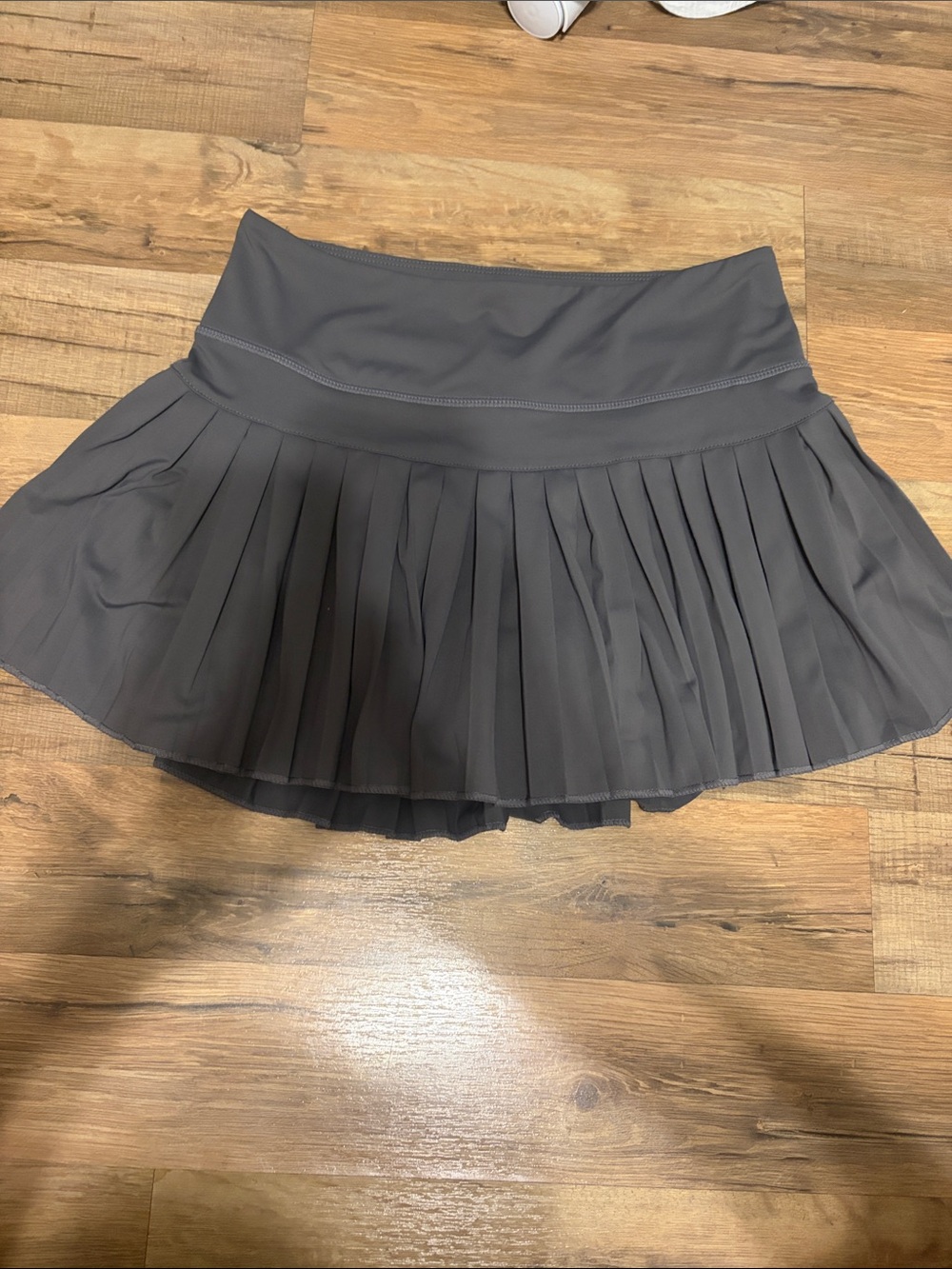 Pleated Mini Skirt in Dark Gray - Women